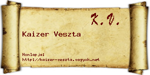 Kaizer Veszta névjegykártya